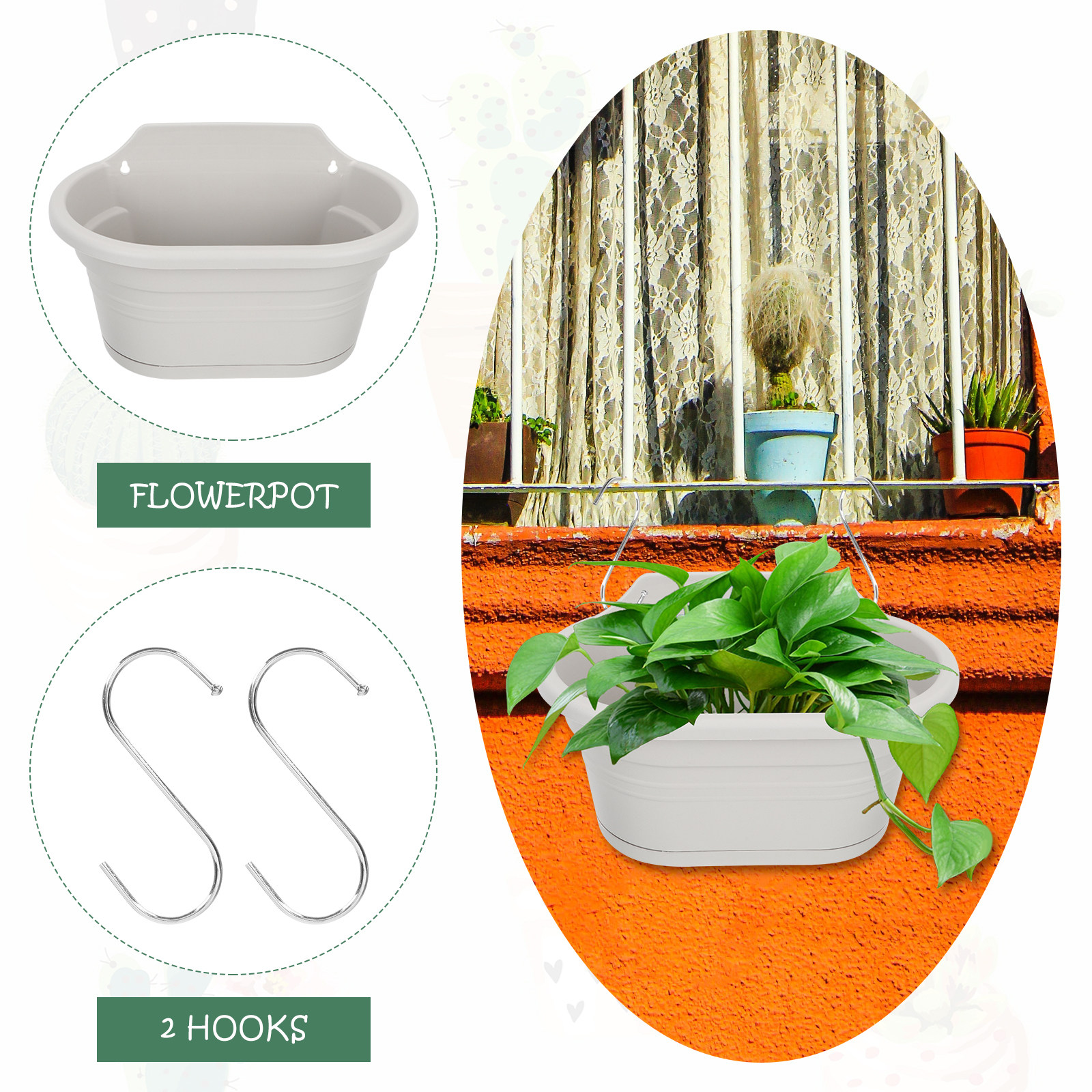 1Set Wall Hanging Flower Pot S - Spider Plant Hanging のレビューと価格
