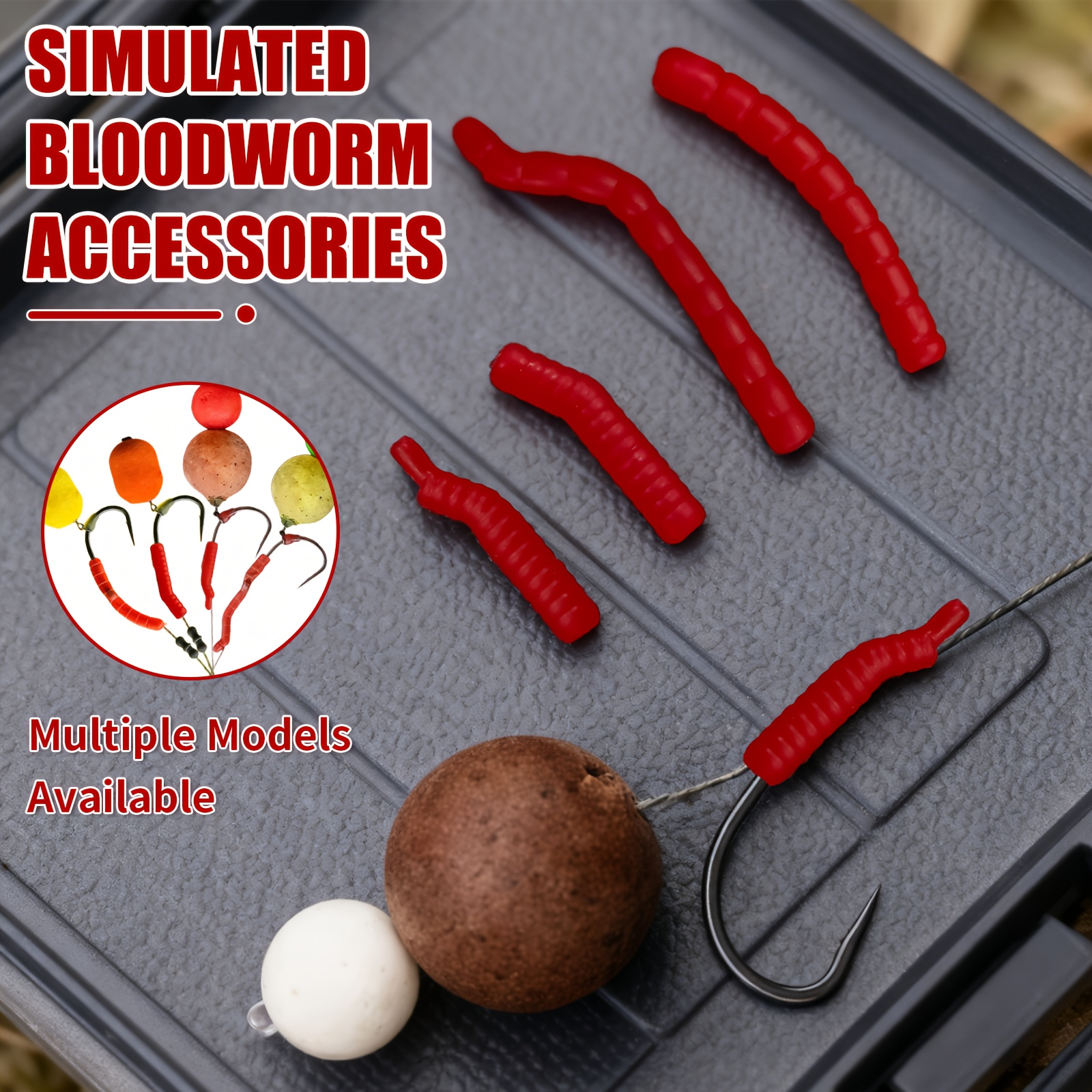 Red Artificial Bloodworm Hook  - Aglaonema Red のレビューと価格