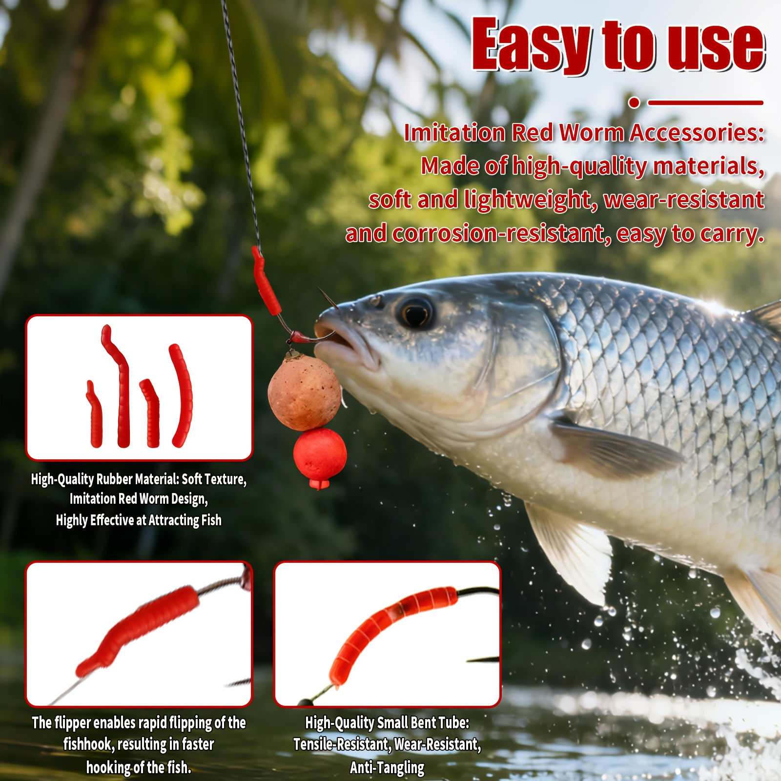 Red Artificial Bloodworm Hook  - Aglaonema Red のレビューと価格