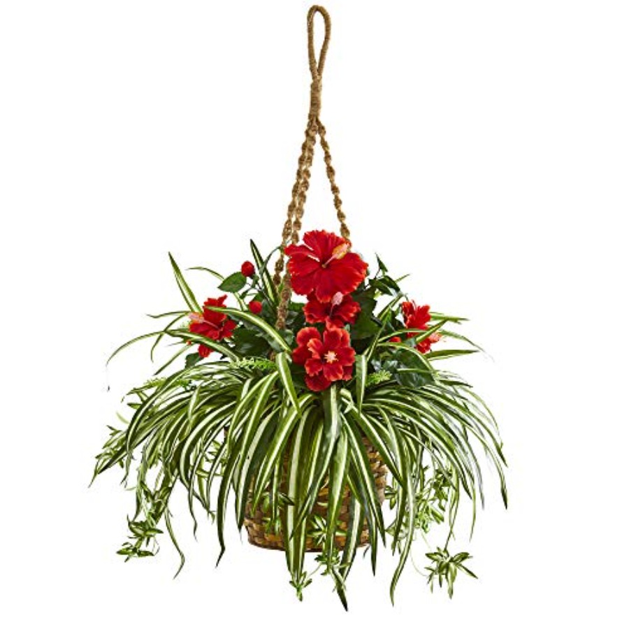 Hanging basket artificial plan - Spider Plant Hanging のレビューと価格