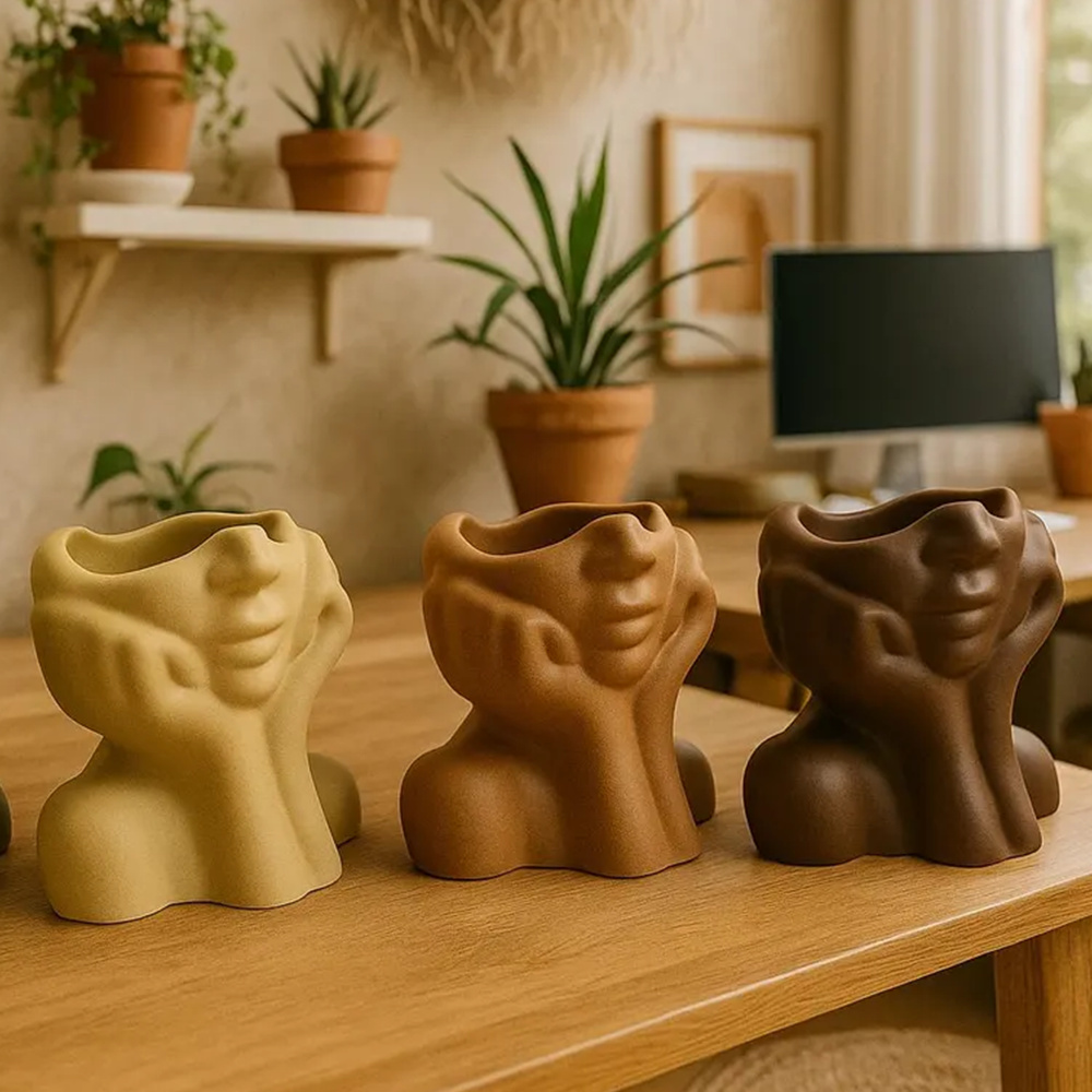 Abstract Face Planter Pot Sili - Echeveria Succulent のレビューと価格