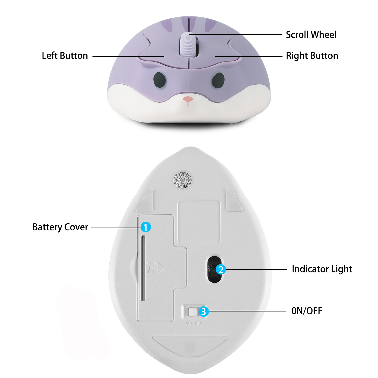 2.4G Wireless Mouse Purple Ham - Tradescantia Purple のレビューと価格