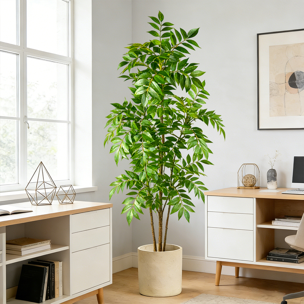 76-140cm Artificial Rubber Tre - Dracaena Marginata のレビューと価格