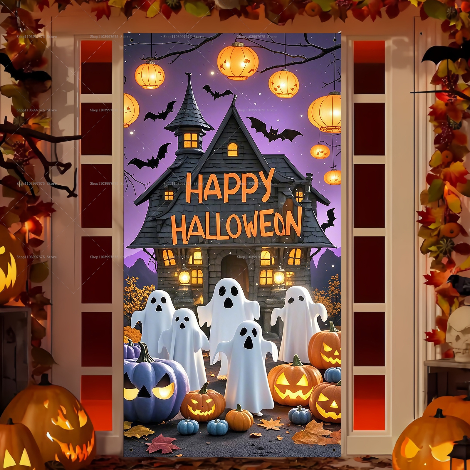 Happy Halloween Door Banner Ev - Spider Plant Hanging のレビューと価格
