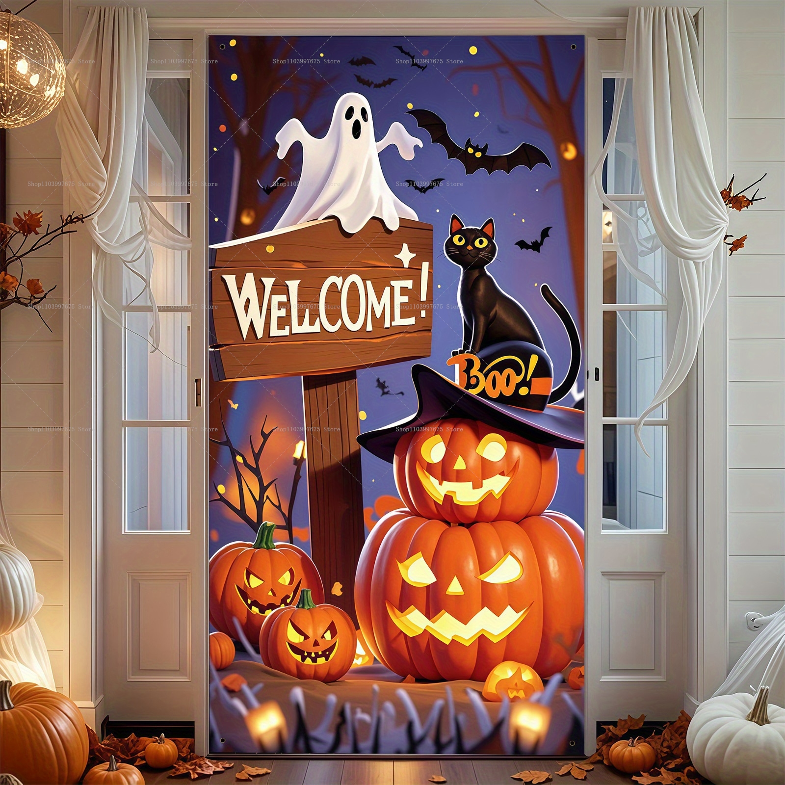 Happy Halloween Door Banner Ev - Spider Plant Hanging のレビューと価格