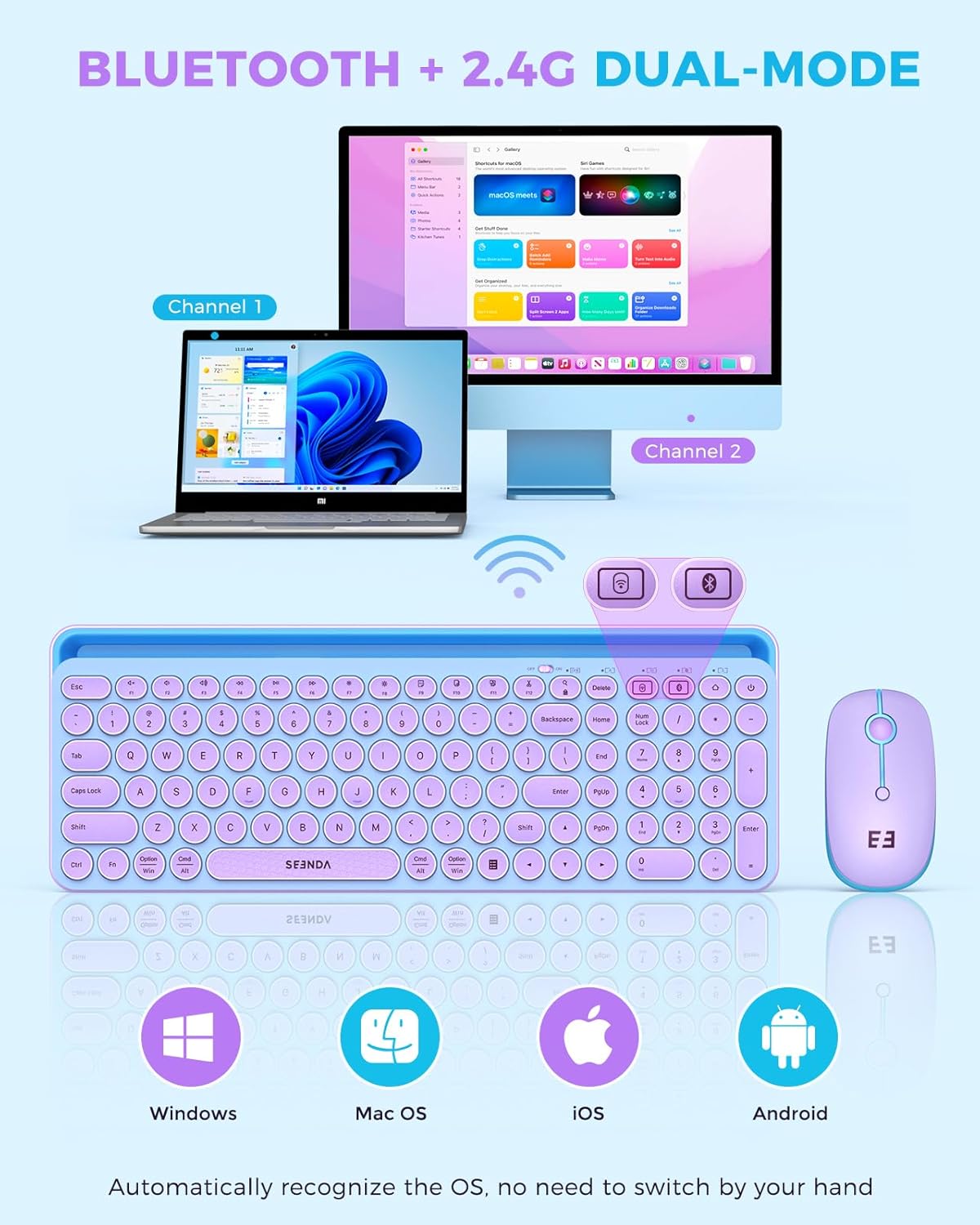Wireless Keyboard and Mouse Co - Tradescantia Purple のレビューと価格