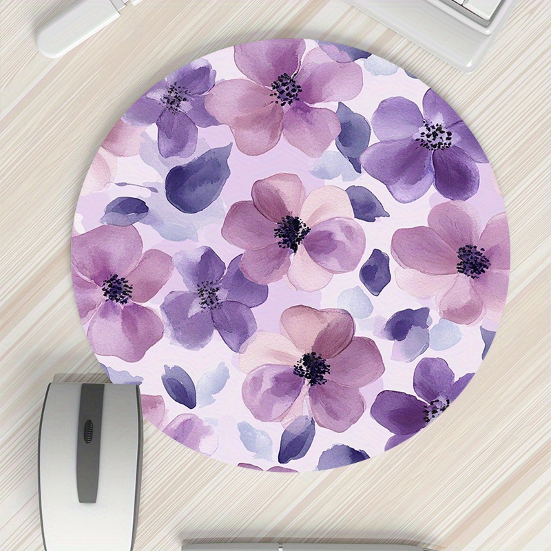 1pc Purple Floral Round Mouse  - Tradescantia Purple のレビューと価格