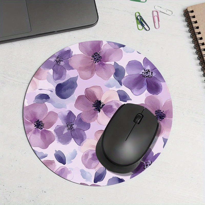 1pc Purple Floral Round Mouse  - Tradescantia Purple のレビューと価格