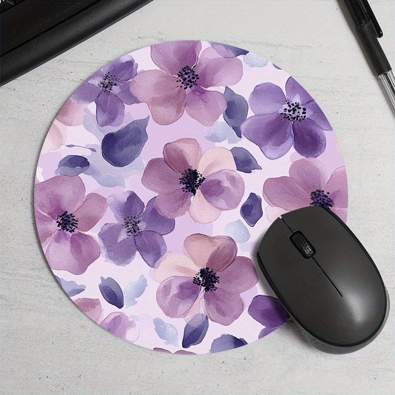 1pc Purple Floral Round Mouse  - Tradescantia Purple のレビューと価格