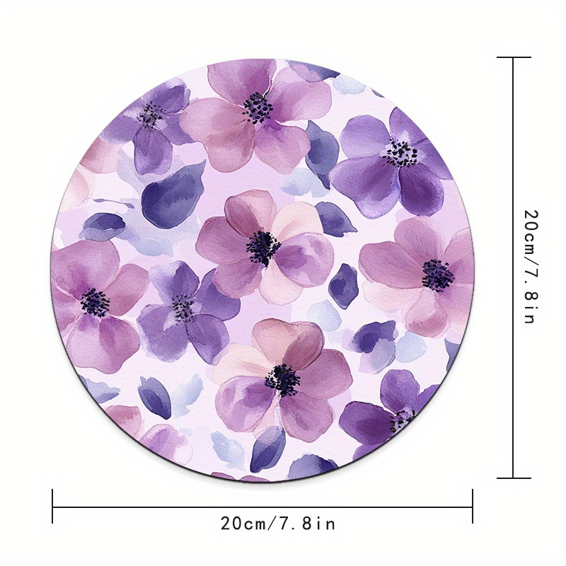 1pc Purple Floral Round Mouse  - Tradescantia Purple のレビューと価格