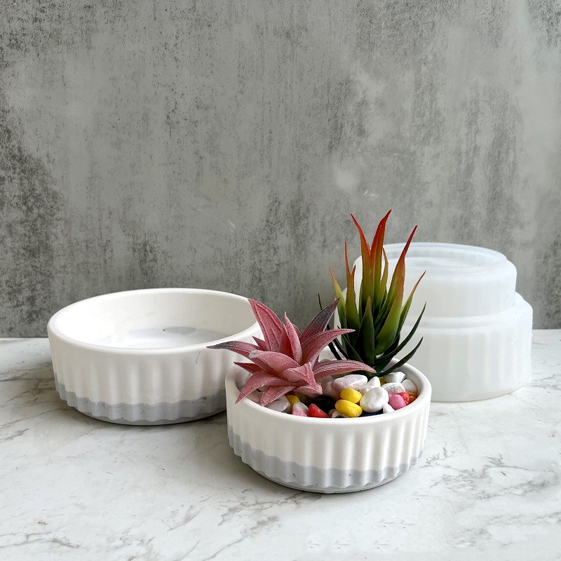 Stripe Flowerpot Silicone Mold - Echeveria Succulent のレビューと価格