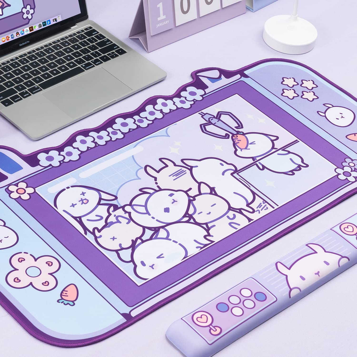 Large Kawaii Gaming Mouse Pad  - Tradescantia Purple のレビューと価格