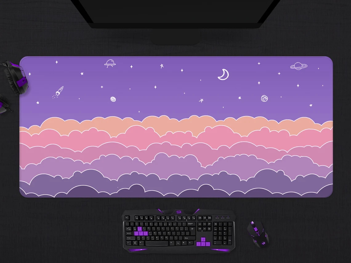 Kawaii Deskmat purple Cute Mou - Tradescantia Purple のレビューと価格