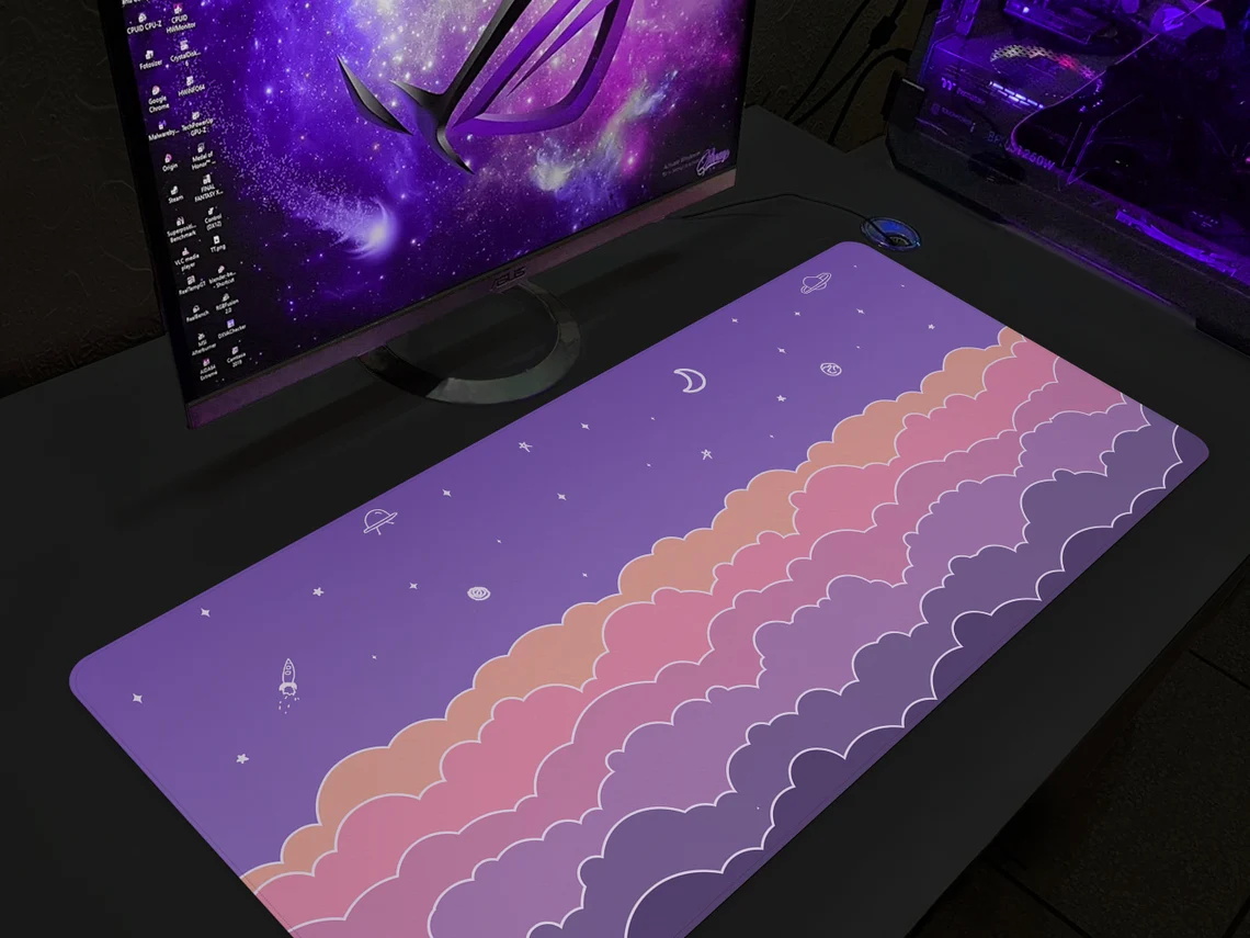 Kawaii Deskmat purple Cute Mou - Tradescantia Purple のレビューと価格