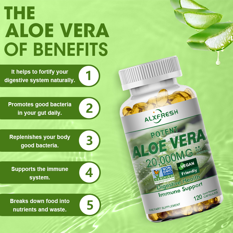 Aloe Vera Capsules Improve Dig - Aloe Vera Pot のレビューと価格