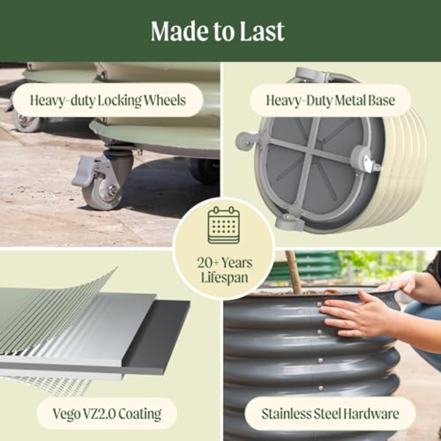 Self-Watering Rolling Metal Ci - Aloe Vera Pot のレビューと価格