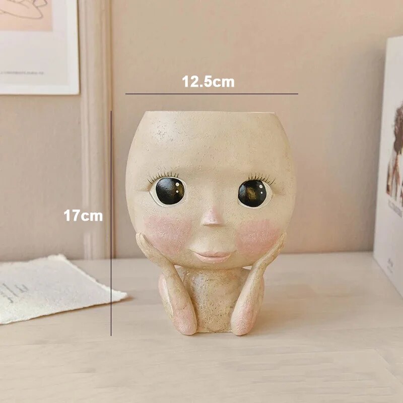 Girls Face Head Flower Planter - Echeveria Succulent のレビューと価格