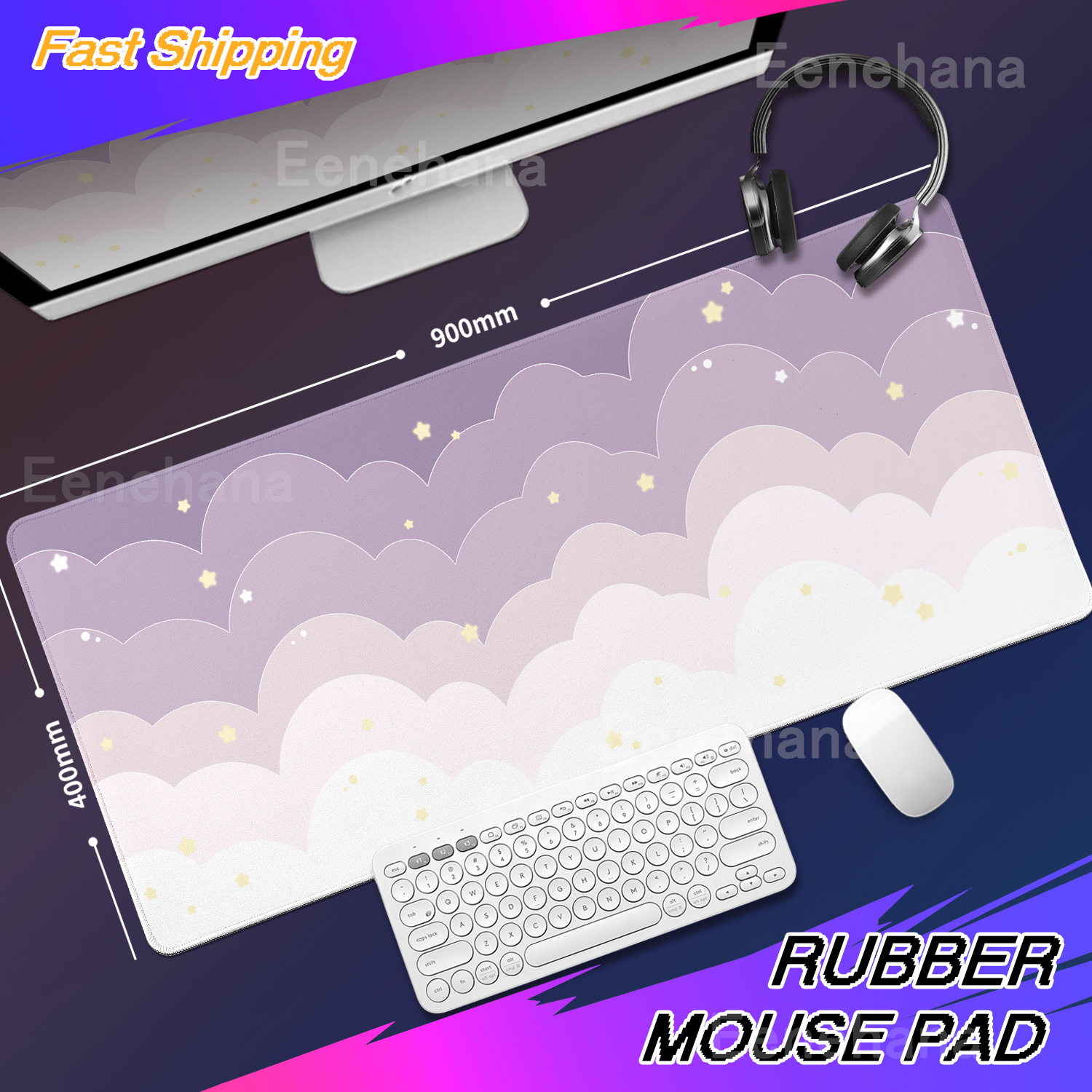 Light Blue Pink Clouds Desk Ma - Tradescantia Purple のレビューと価格