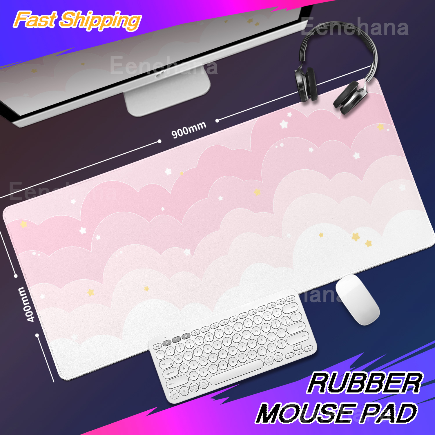 Light Blue Pink Clouds Desk Ma - Tradescantia Purple のレビューと価格