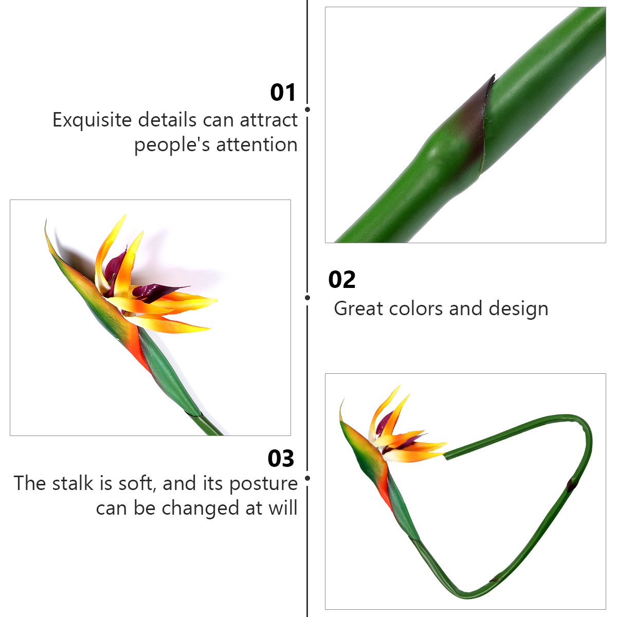 Real Touch Artificial Bird of  - Bird Paradise Strelitzia のレビューと価格